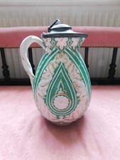 Antique pewter lidded pottery