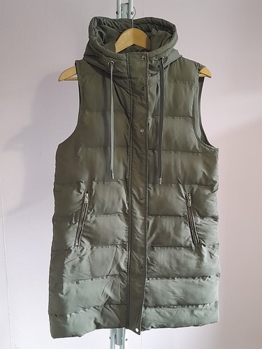 Zara ladies khaki long - khaki, quilted