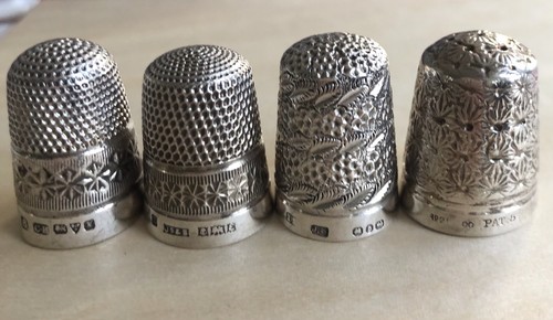 Antique silver thimbles - antique,