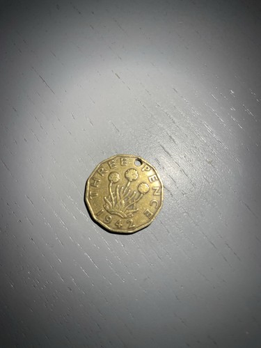1942 three pence coin george - three,