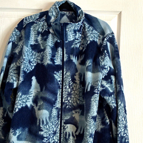 Vintage men blue grey fleece - men's, blue/grey