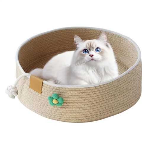Round cat bed 35cm woven - bed,
