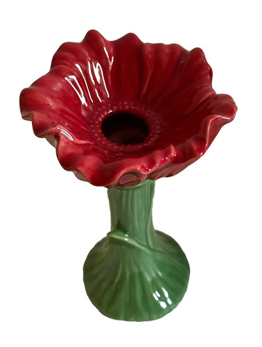 Red poppy ceramic - ceramic, flower
