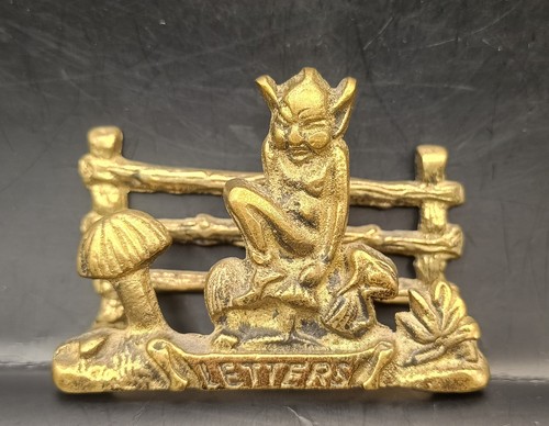 Vintage brass letter rack - vintage,