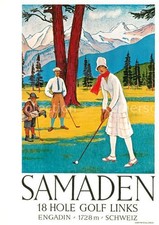 Golfs Samaden Engadin poster
