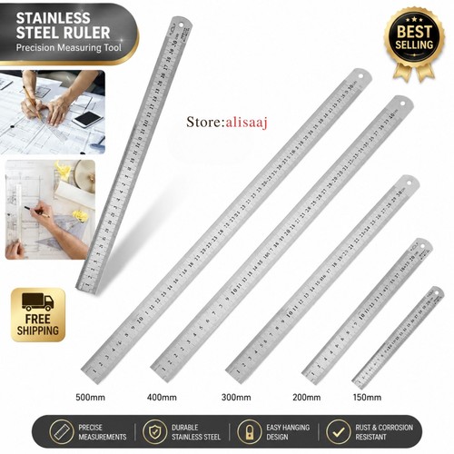 50cm stainless steel ruler - stainless,