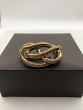 Antique Victorian Pinchbeck Knot Brooch Lovers Pin Gold Tone Floral Jewellery