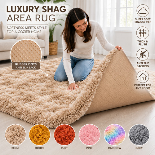 Fluffy rugs large shaggy - rugs, rug