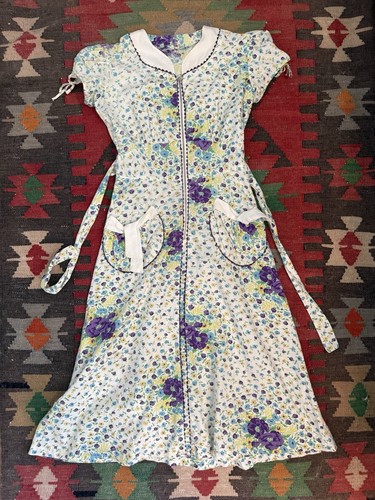 1940s feedsack floral dress - feedsack,