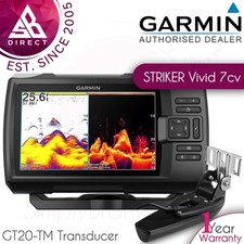 Garmin STRIKER Vivid 7cv 7" Marine GPS Sonar Fish Finder & GT20-TM Transducer