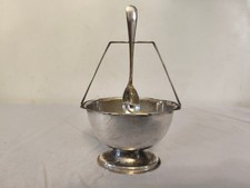 Small Vintage Silver Plated Bowl EPNS Yeoman Silver Plate Sugar Bowl With Spoon