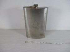 JUMBO 64 oz LARGE STAINLESS STEEL HIP FLASK WITH SCREW TOP LID - 12" TALL