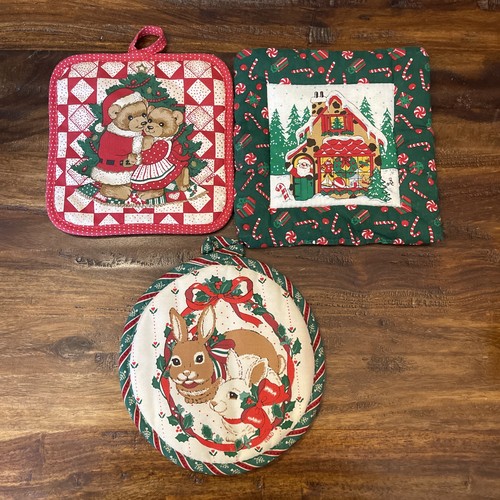 Vintage christmas quilted - quilted, pot