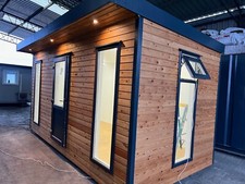 16 x 8 Timber Clad Unit with Over Hang and Spotlights 