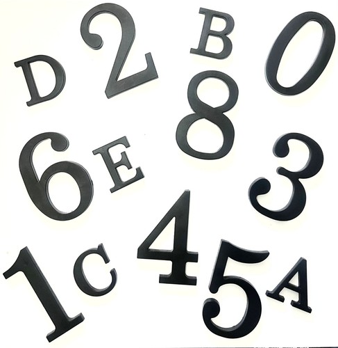 Large black house door numbers - large,