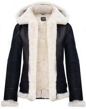 Womens Hooded Sheepskin Jacket