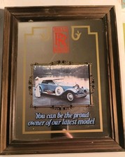 Classic Vintage Rolls Royce Wall Mirror in Wooden Frame Mancave Wall Art