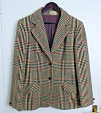 ALEXON SPORTSET Blazer Women's Wool Tweed Vintage Dogtooth Check Size 14