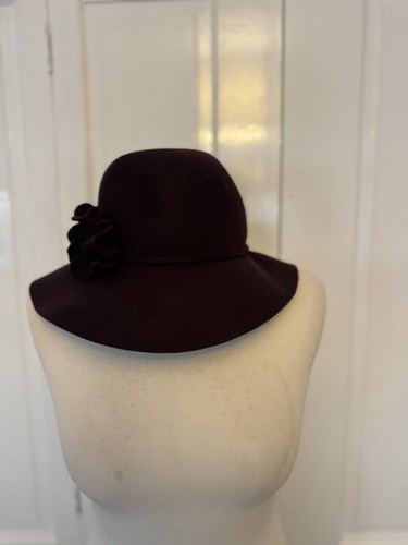 Purple wool felt cloche - m&s,