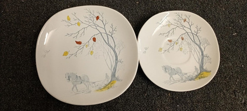 Meakin china side - +, plate