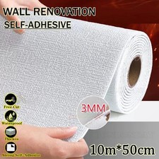 10M Ceiling Wallpaper Self adhesive Thermal Insulation Thick Linen Wall Sticker