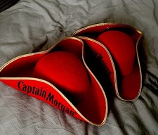 Captain Morgan Red Tricorn Pirate Style Hat - Man Cave - Party - New