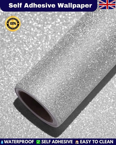 Silver glitter vinyl - silver, wrap