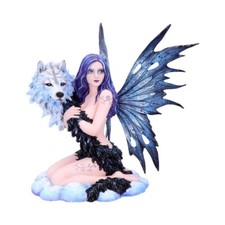 Blue Spirit Wolf Fairy Figurine Ornament 33.5cm.Hand painted beautifully . Great