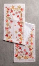 Luxurious table runner tablecloth snowflakes for dinner 37*180 cm pure cotton 