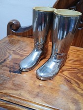 Silver Plated Pair Spirit Measure Riding Boots.