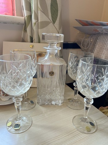 Bohemia vintage decanter rocks - bohemia,