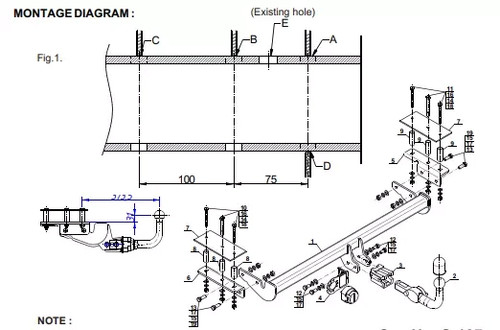 Detachable tow bar - tow,