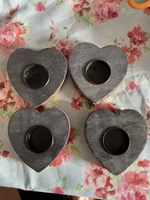 Set Of 4 Heart Shaped Wood &