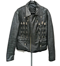 Armand Basi Barcelona Black Leather Jacket Size L