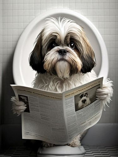 Funny shih tzu toilet - tzu,