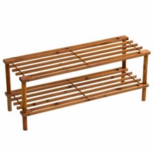 2 3 4 TIER WOODEN SHOE BOOT TRAINER RACK FOOTWEAR STORAGE SHELF STAND ORGANISER