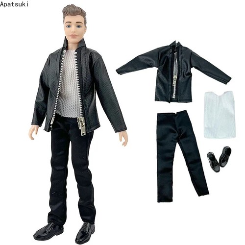Black leather motorcycle style - black,