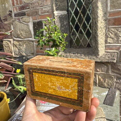 Vintage money box wooden with - vintage,