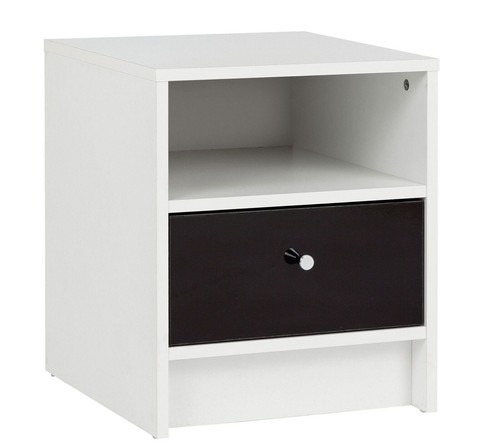 White with black - white, drawer