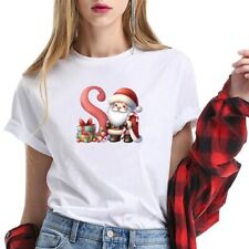 Unisex T Shirt Short Sleeve Slogan Women Tops Ladies Girl T shirt Christmas Sign