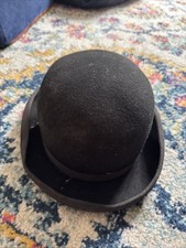 Lion Australian Wool Vintage Equestrian Black Bowler Hat Size Large