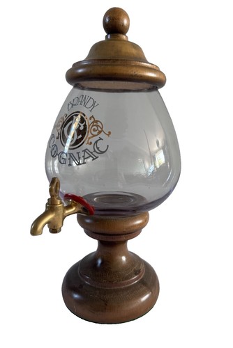 Large glass brandy dispenser - brandy,