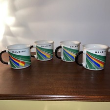 4 X Raleigh Bicycle Mugs Cups