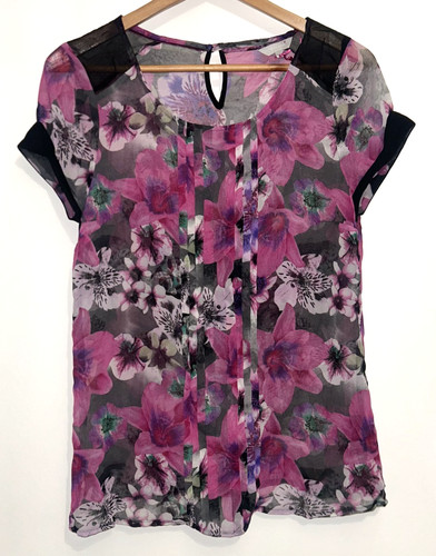 Peruna purple floral chiffon - purple,