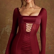 Oh Polly Wine Red Corset Mini