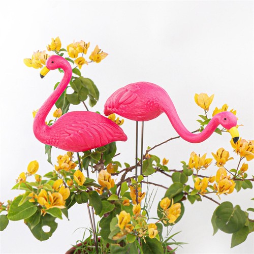 Flamingo garden stake statue - flamingo,