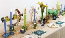 Vintage Style Glass Candle Holders & Jars in Pairs