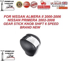 GEAR SHIFT KNOB FOR NISSAN ALMERA 00-06 PRIMERA 02-08 6 SPEED STICK SHIFT LEVER