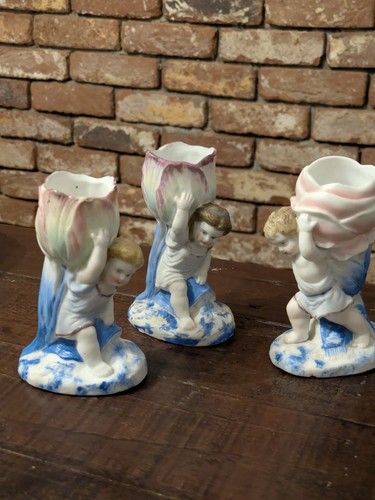 Antique trio german - antique, bisque
