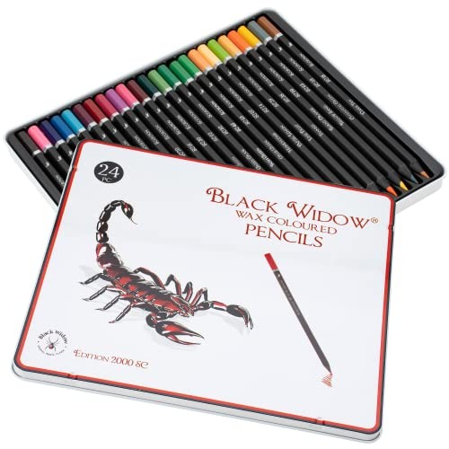 Black widow colouring pencils - widow,